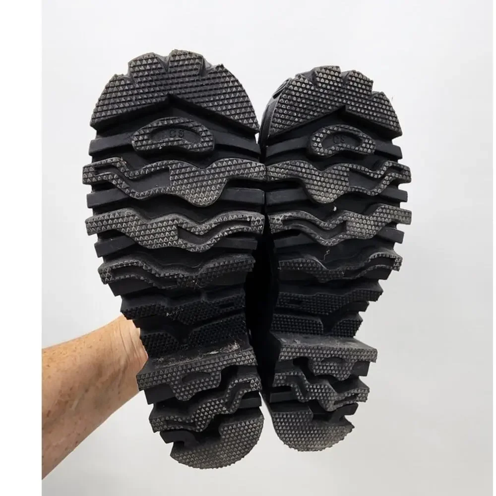 Vintage Y2K City Snappers Chunky Black Platform Shoes Size 7 Grunge